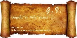 Gegán Vénusz névjegykártya